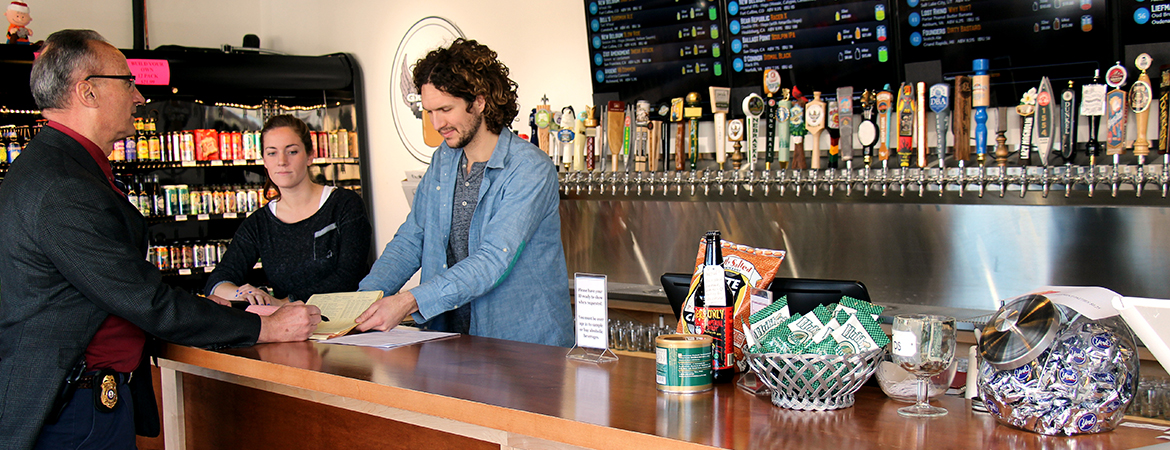 ABC special agent visiting a licensed establishment